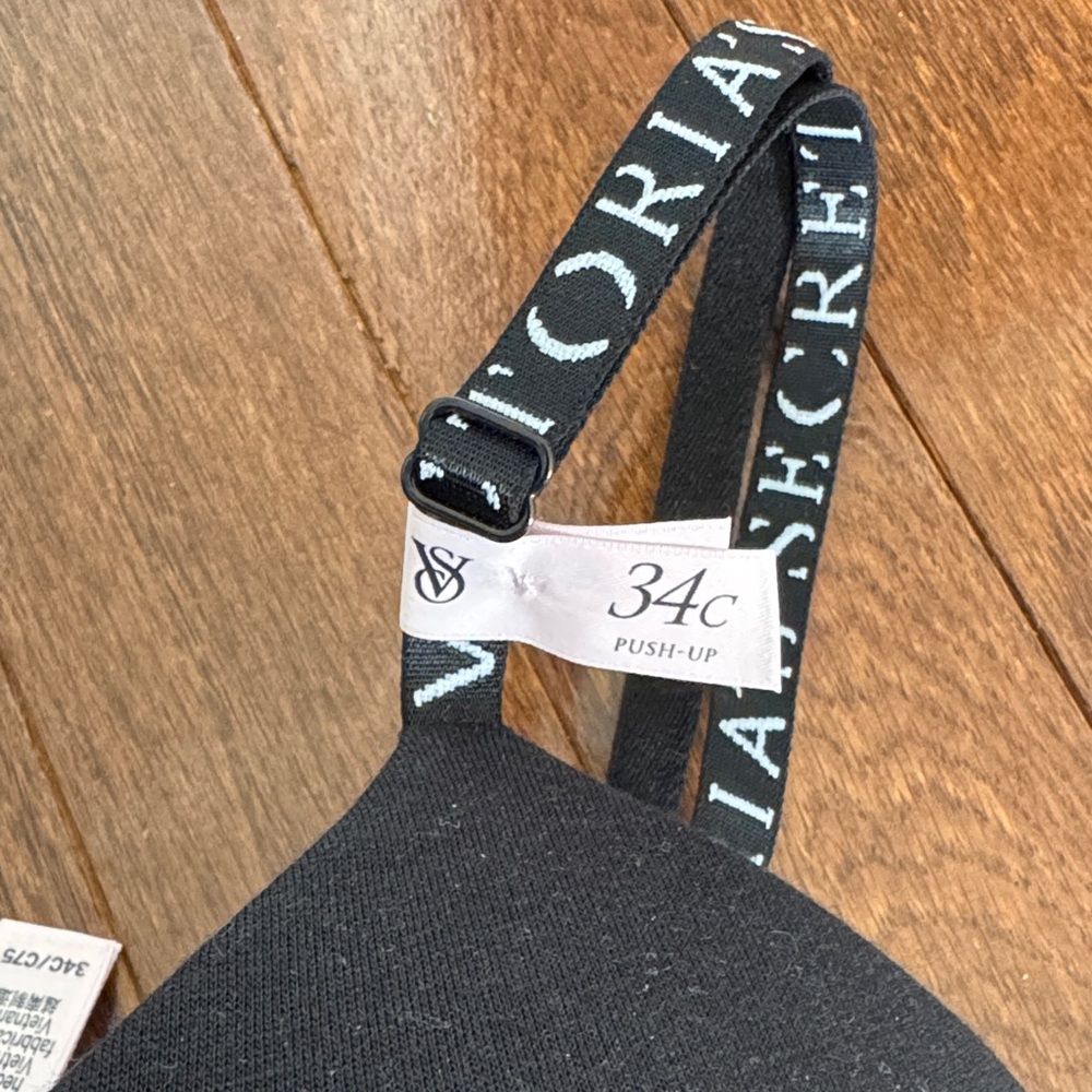 Victoria's Secret Black T-Shirt Push-Up Full Coverage Bra 34C - Picture 2 of 5